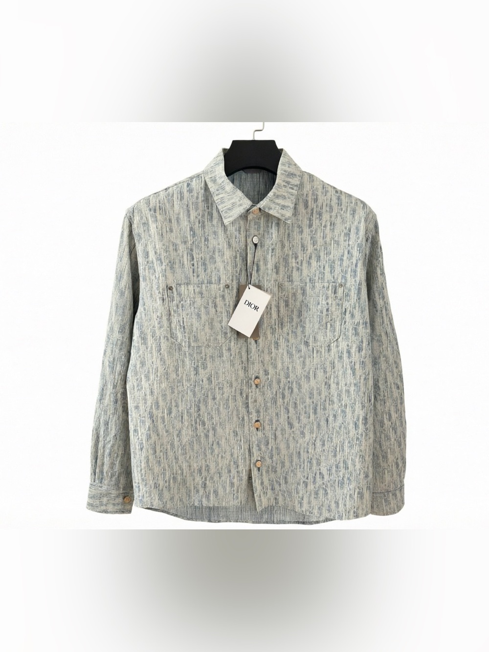 Dior Men’s Light Blue Textured Button-Down Shirt